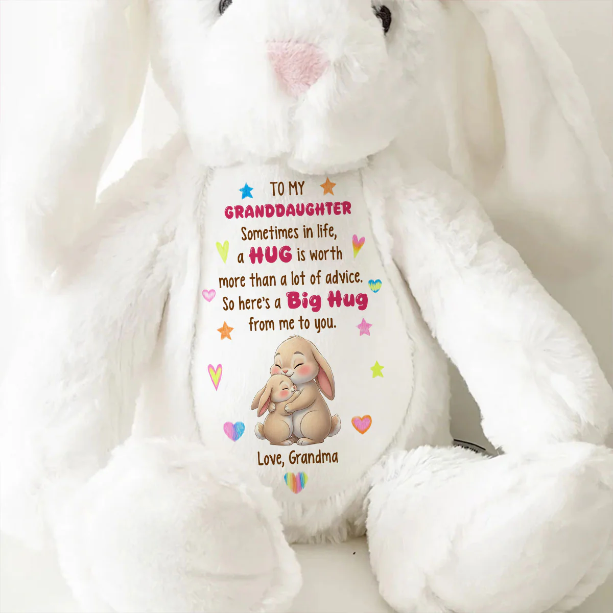 A Hug Speaks Louder - Personalized Stuffed Bunny - Image 9