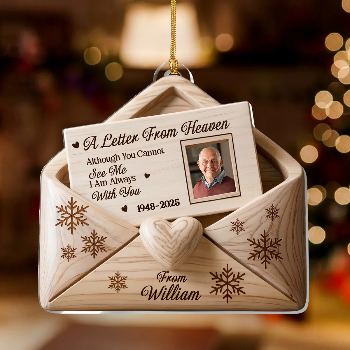 A Letter From Heaven - Personalized 1-Layer Acrylic Ornament - Image 2