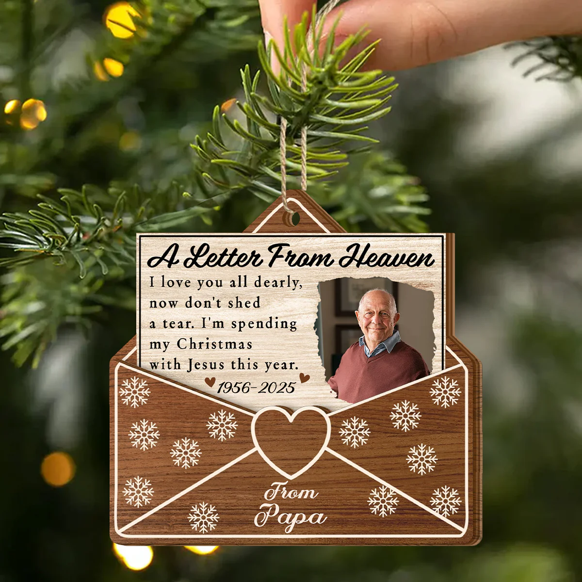 A Letter From Heaven - Personalized 2-Layered Wooden Ornament - Image 2