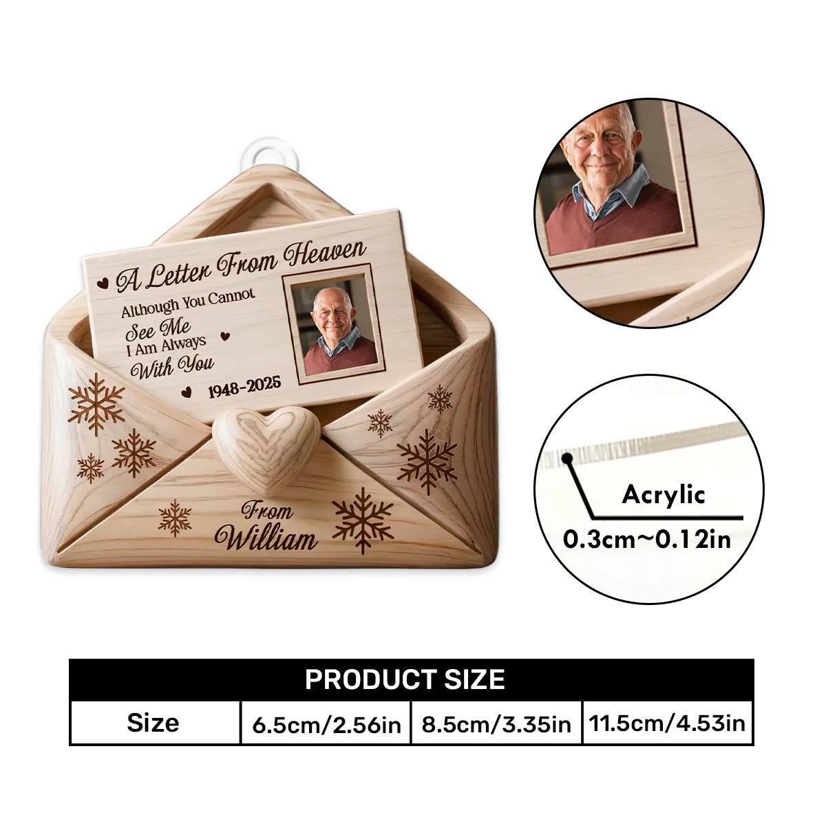 A Letter From Heaven - Personalized Car Acrylic Hanging Ornament - Image 5