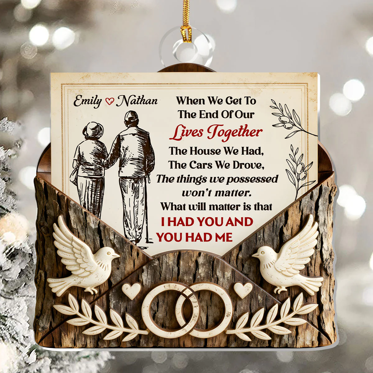 A Lifetime Of Love The Wooden Letter Keepsake - Personalized 1-Layer Acrylic Ornament - Image 5