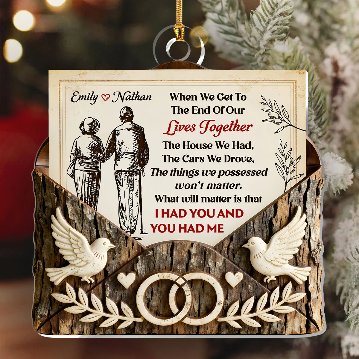 A Lifetime Of Love The Wooden Letter Keepsake - Personalized 1-Layer Acrylic Ornament - Image 6