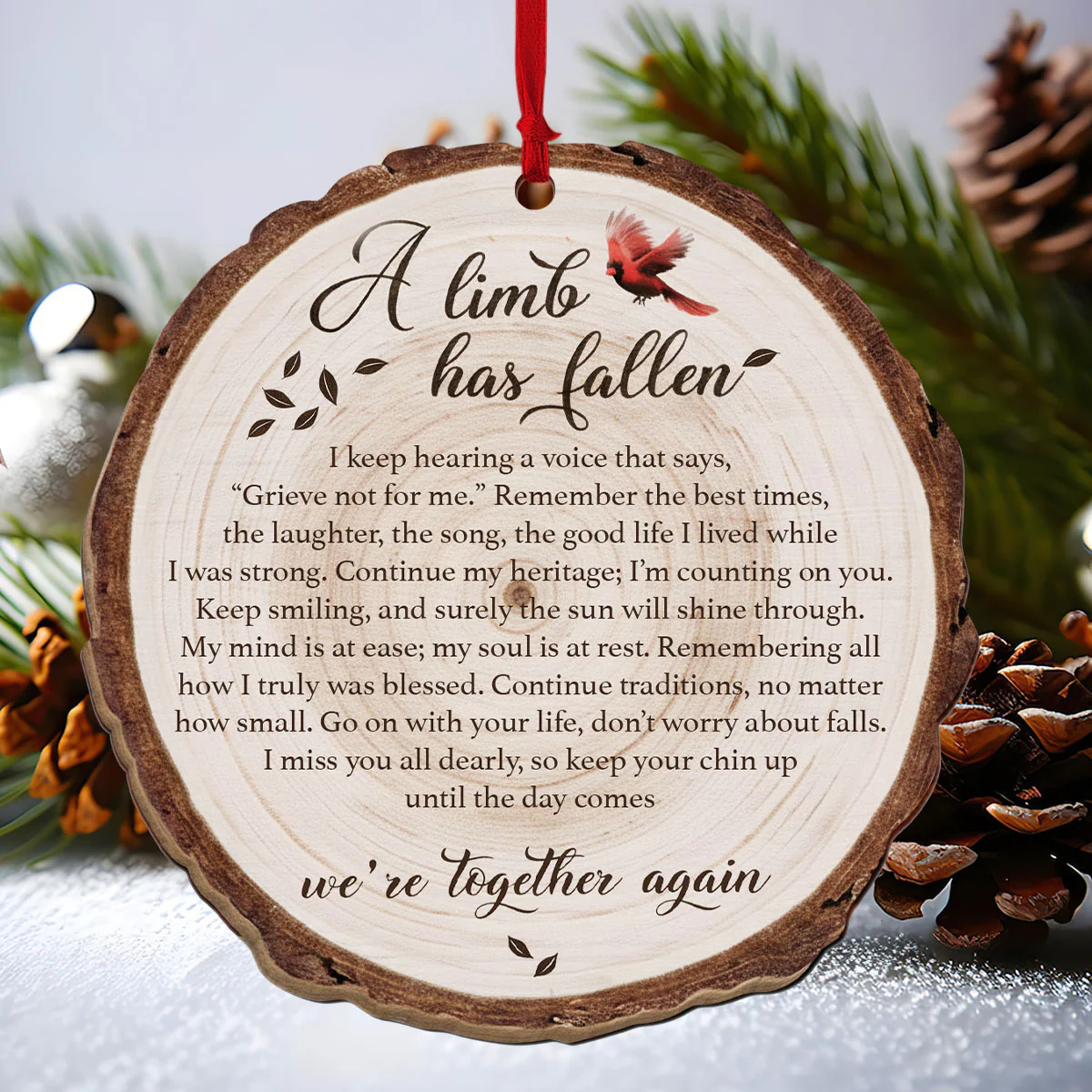 A Limb Has Fallen - Personalized Custom Shape Wood Ornament Cutout & Print - Image 2
