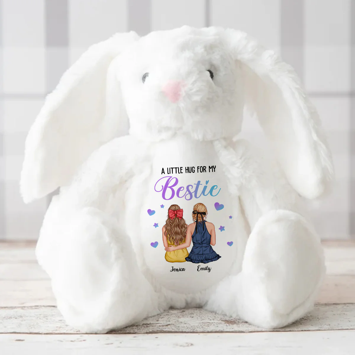 A Little Hug For My Bestie - Personalized Stuffed Bunny - Image 2
