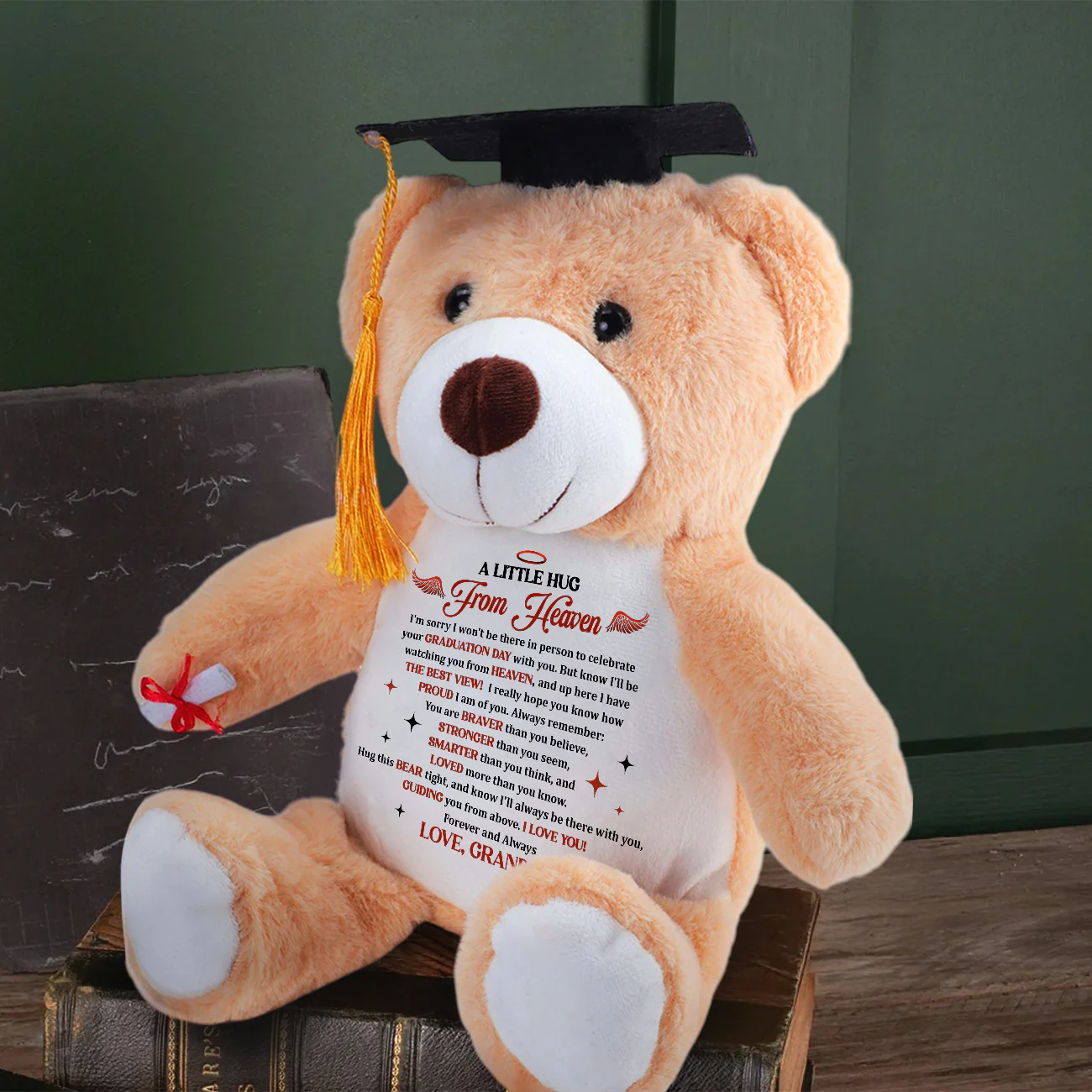 A Little Hug From Heaven - Personalized Graduation Teddy Bear - Image 4