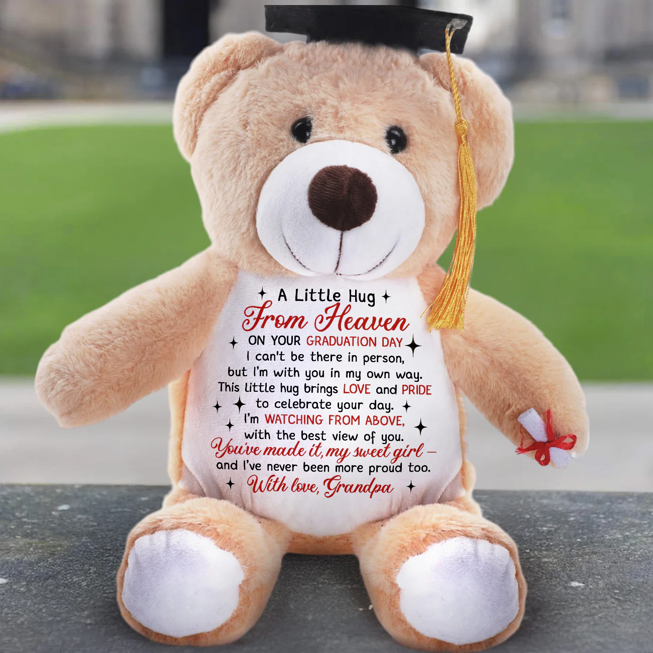 A Little Hug From Heaven - Personalized Graduation Teddy Bear - Image 2