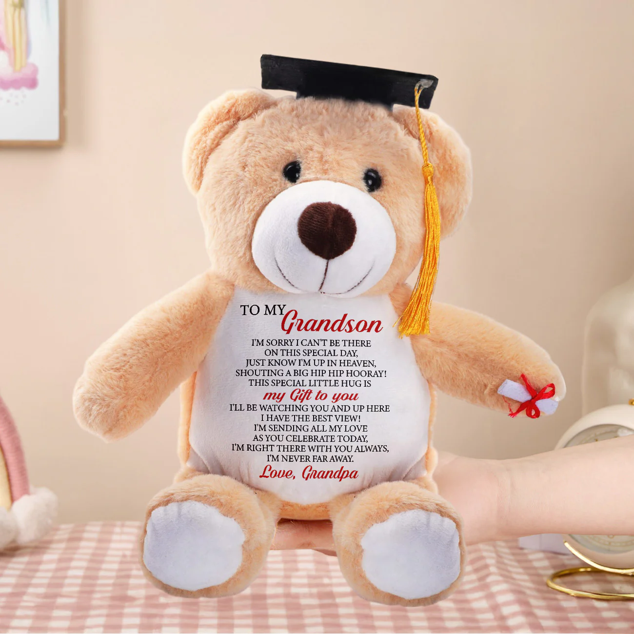 A Little Hug From Heaven - Personalized Graduation Teddy Bear - Image 5