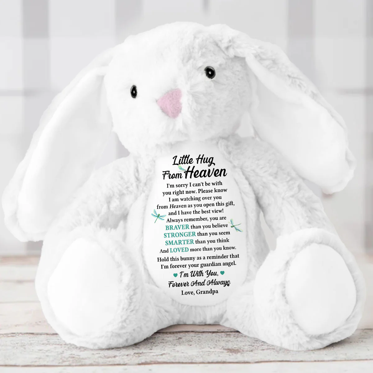 A Little Hug From Heaven - Personalized Stuffed Bunny - Image 5