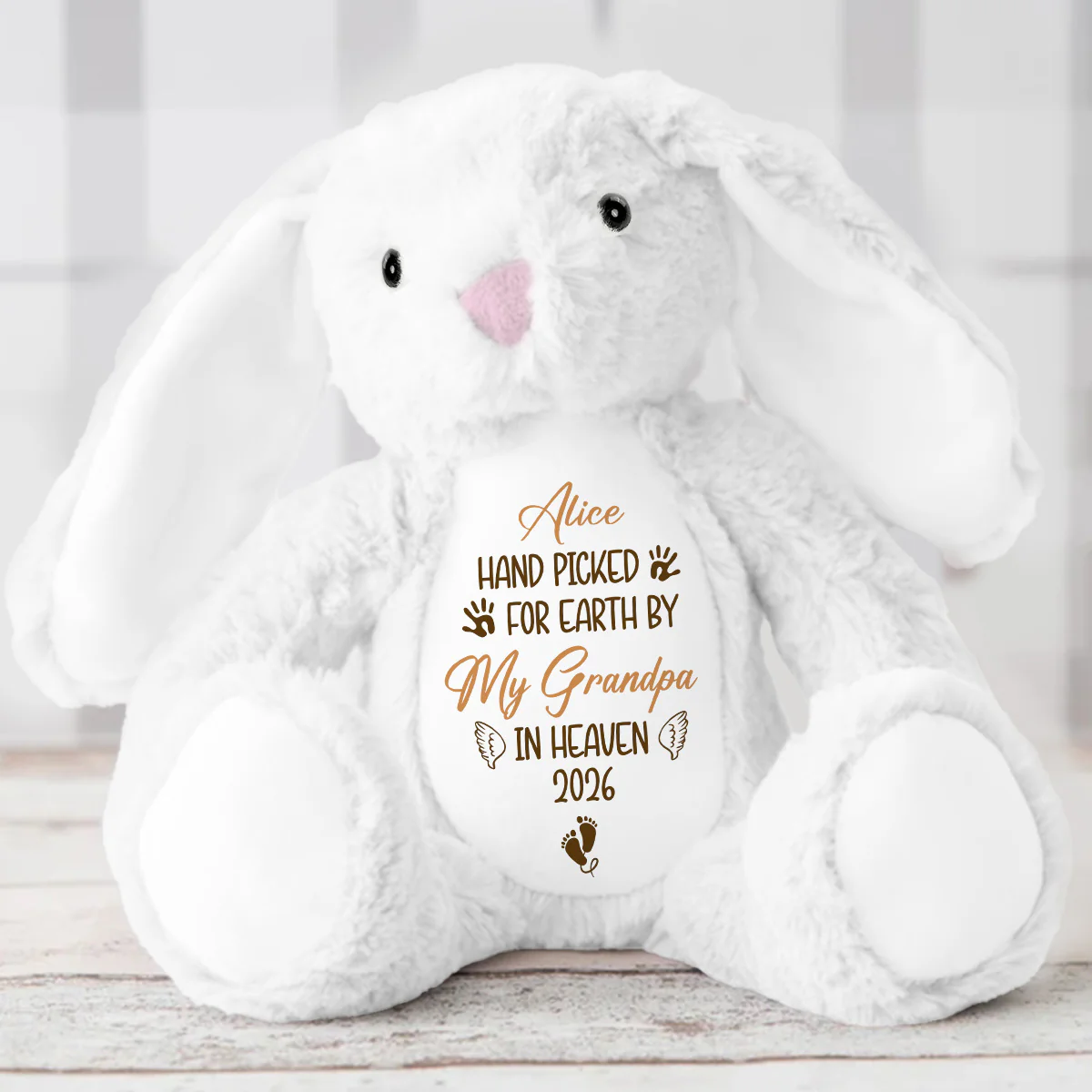 A Little Hug From Heaven - Personalized Stuffed Bunny - Image 5