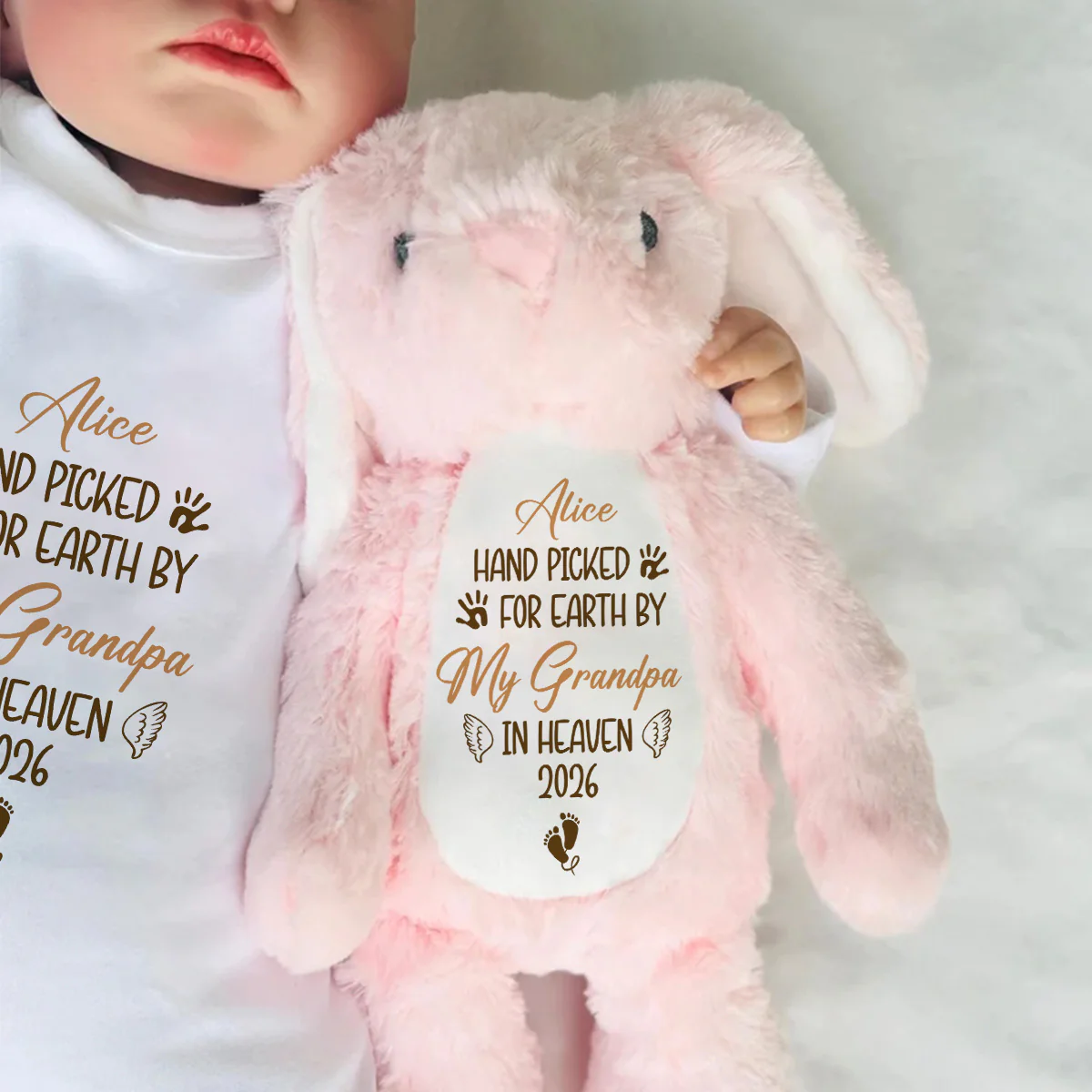 A Little Hug From Heaven - Personalized Stuffed Bunny - Image 6