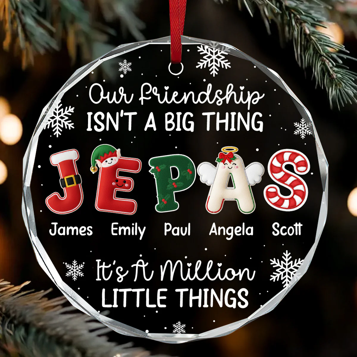 A Million Little Things - Personalized Round Shaped Glass Ornament