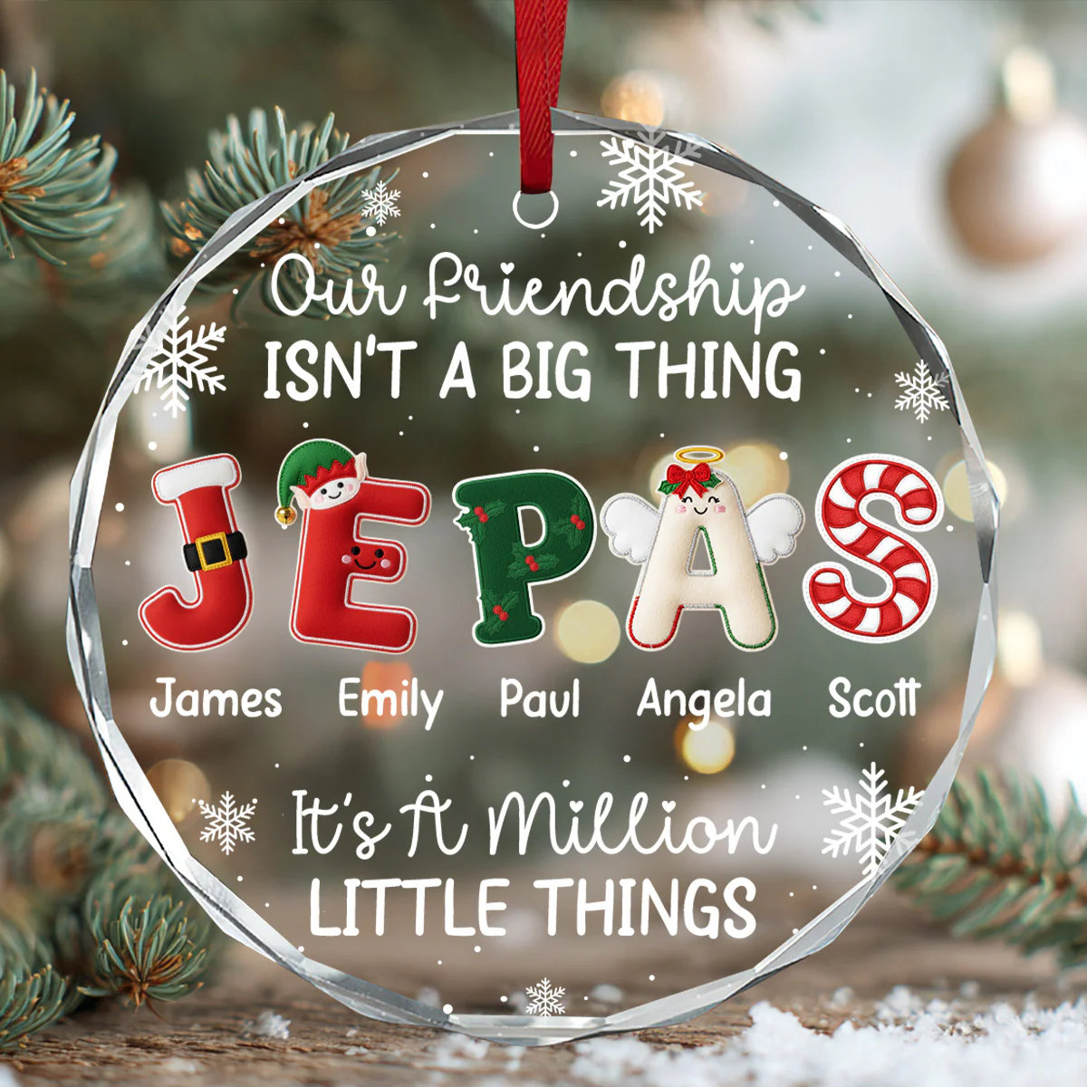 A Million Little Things - Personalized Round Shaped Glass Ornament - Image 2