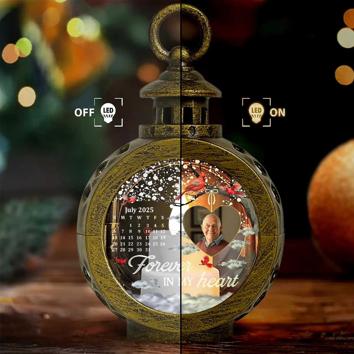 A Piece Of My Heart Left The Day God Called You Home - Personalized Lantern Night Light - Image 3
