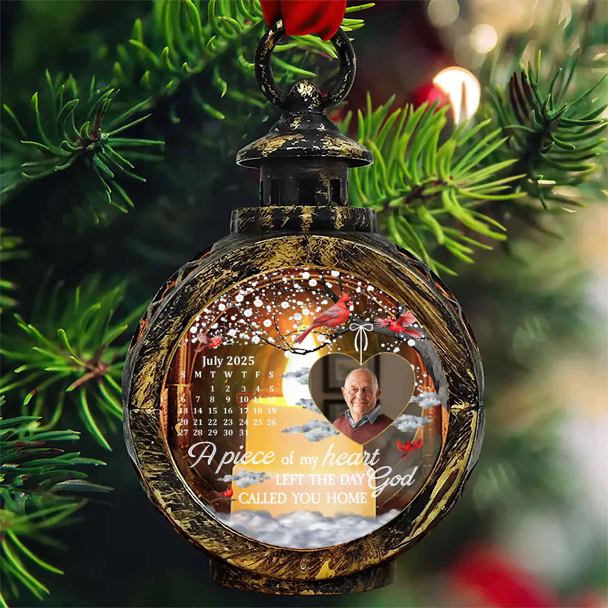 A Piece Of My Heart Left The Day God Called You Home - Personalized Lantern Night Light - Image 5