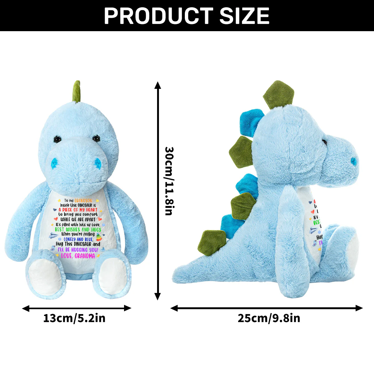 A Piece Of My Heart - Personalized Stuffed Dinosaur - Image 6