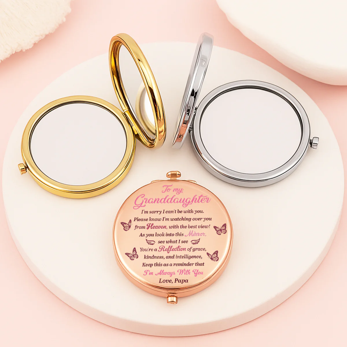 A Reflection Of Grace - Personalized Circle Metallic Mirror - Image 4