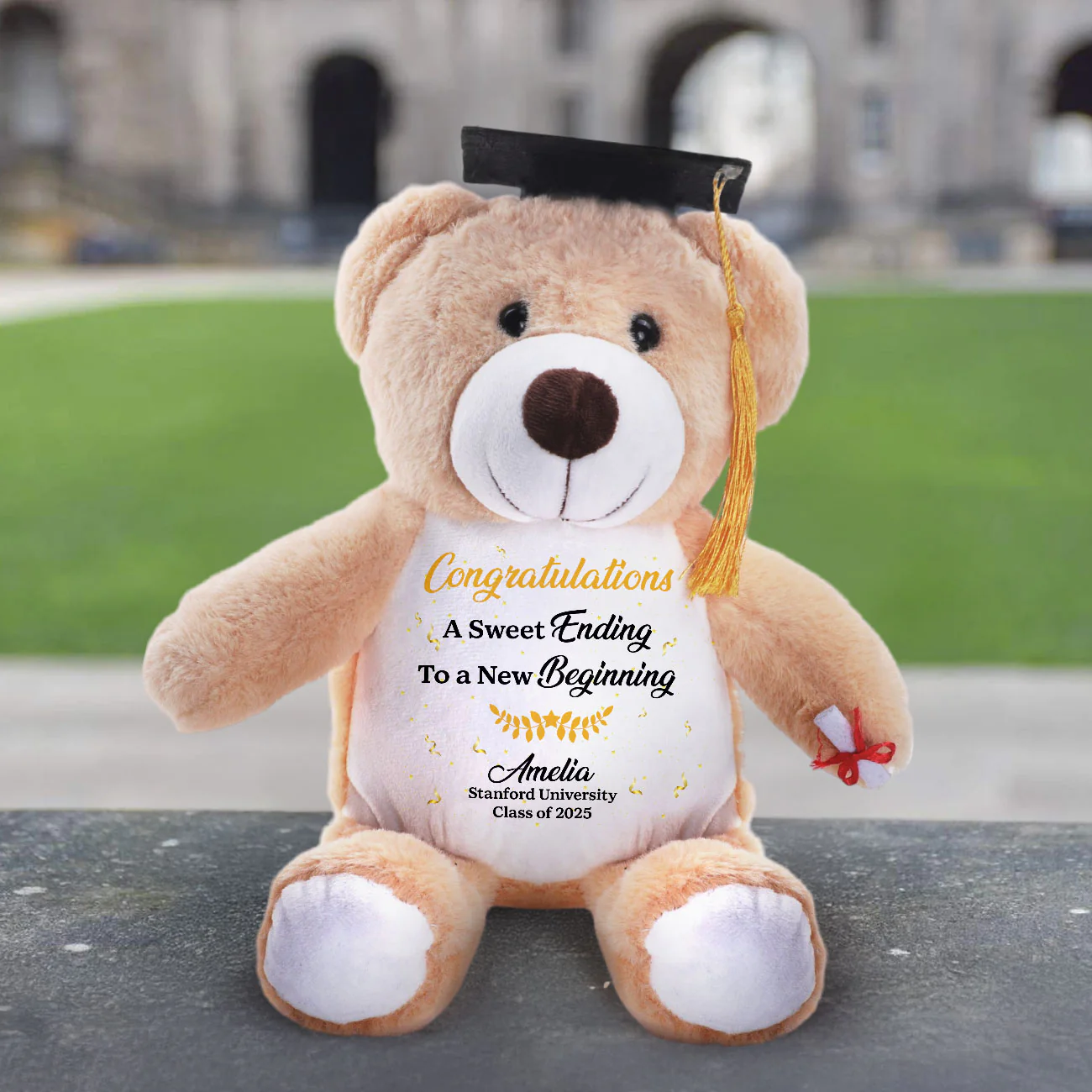 A Sweet Ending To A New Beginning - Personalized Graduation Teddy Bear - Image 2