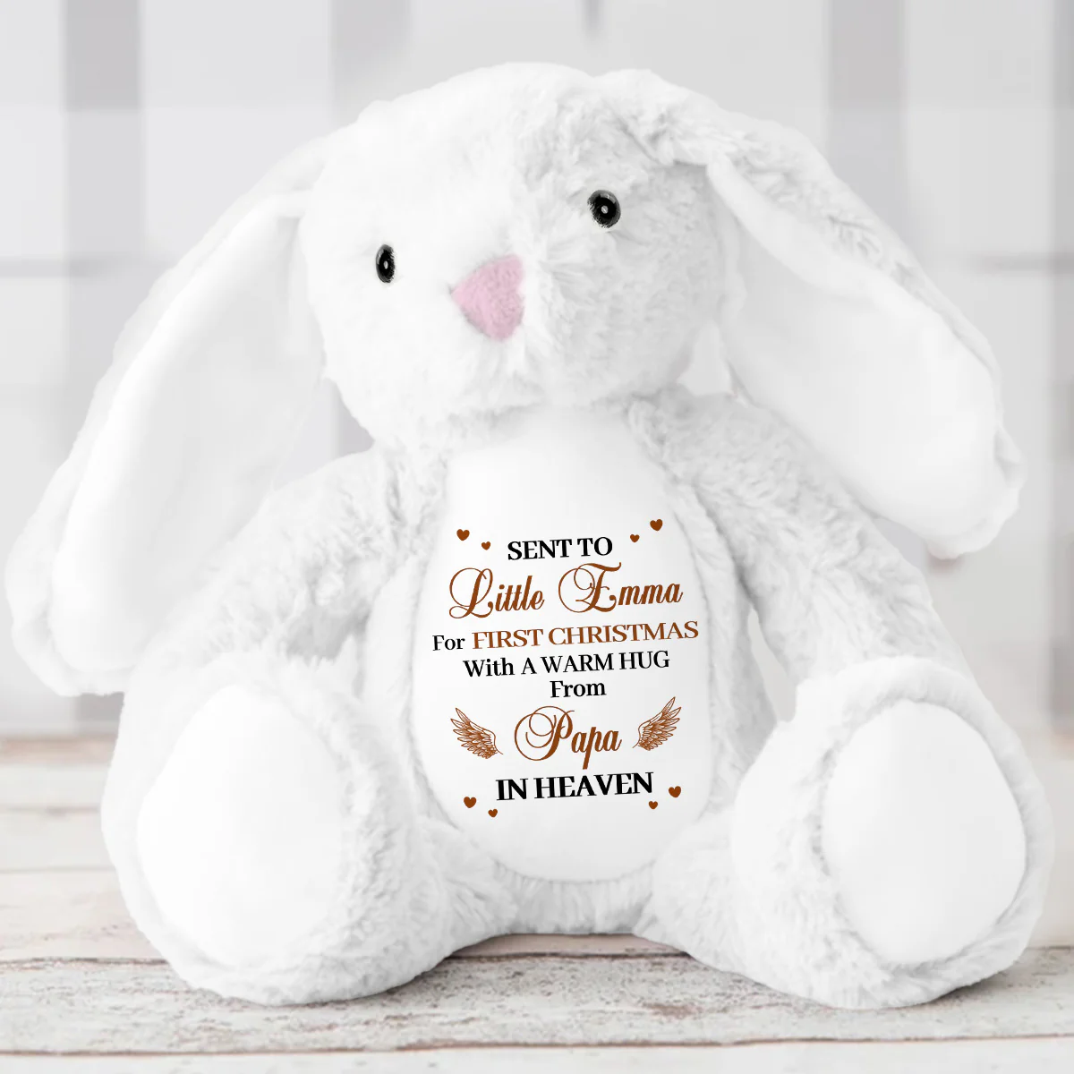 A Warm Hug Sent From Heaven - Personalized Stuffed Bunny - Image 5