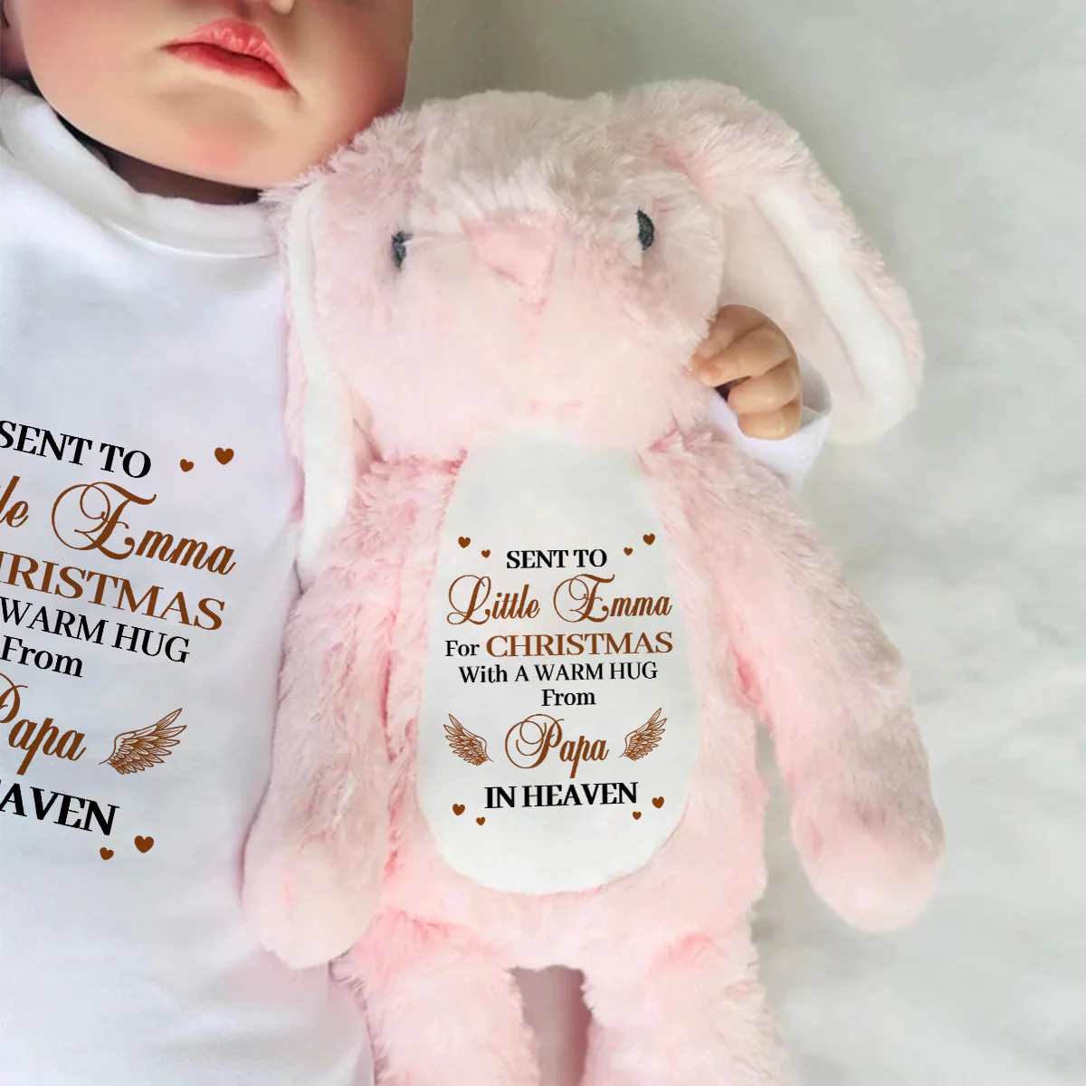 A Warm Hug Sent From Heaven - Personalized Stuffed Bunny - Image 6
