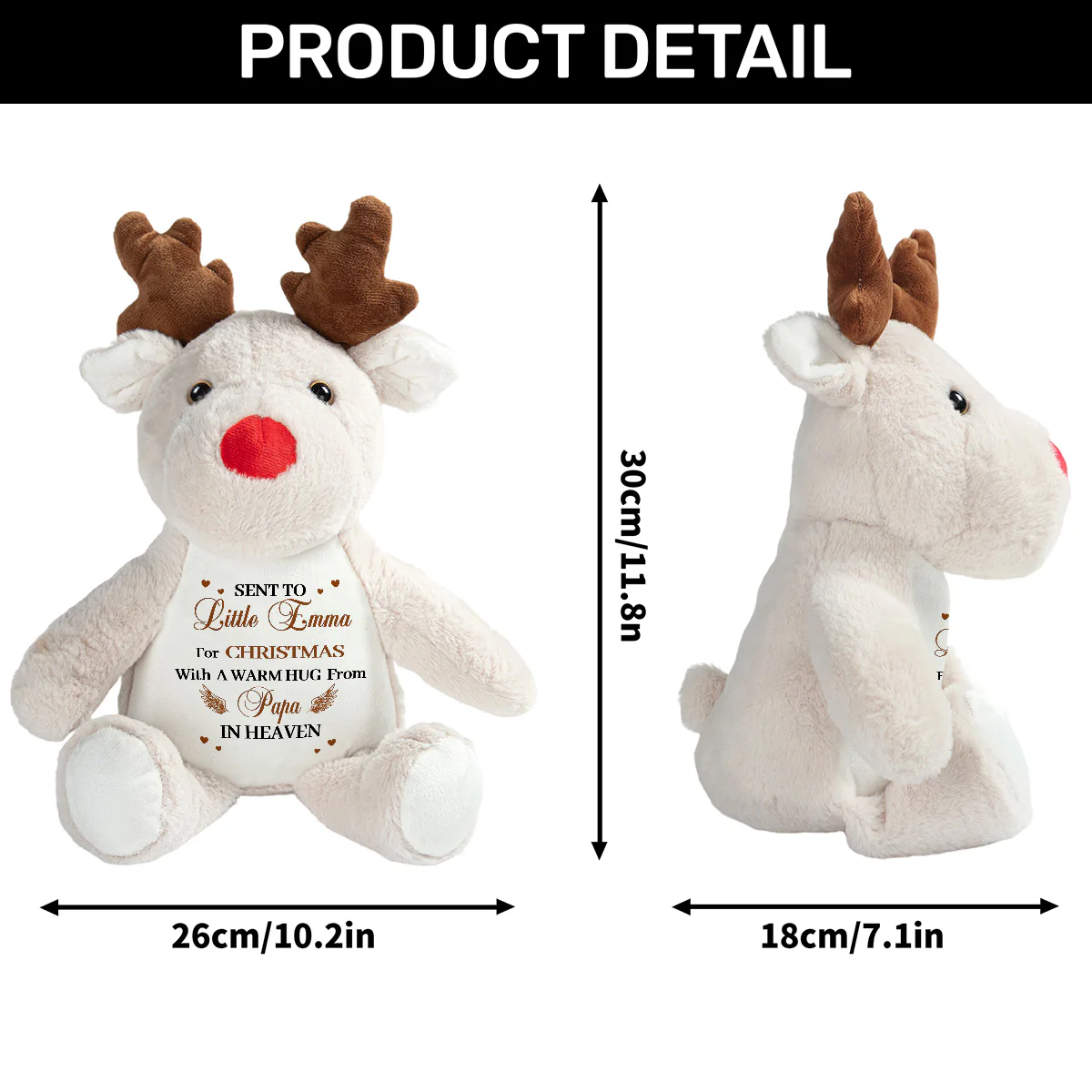 A Warm Hug Sent From Heaven - Personalized Stuffed Reindeer - Image 7