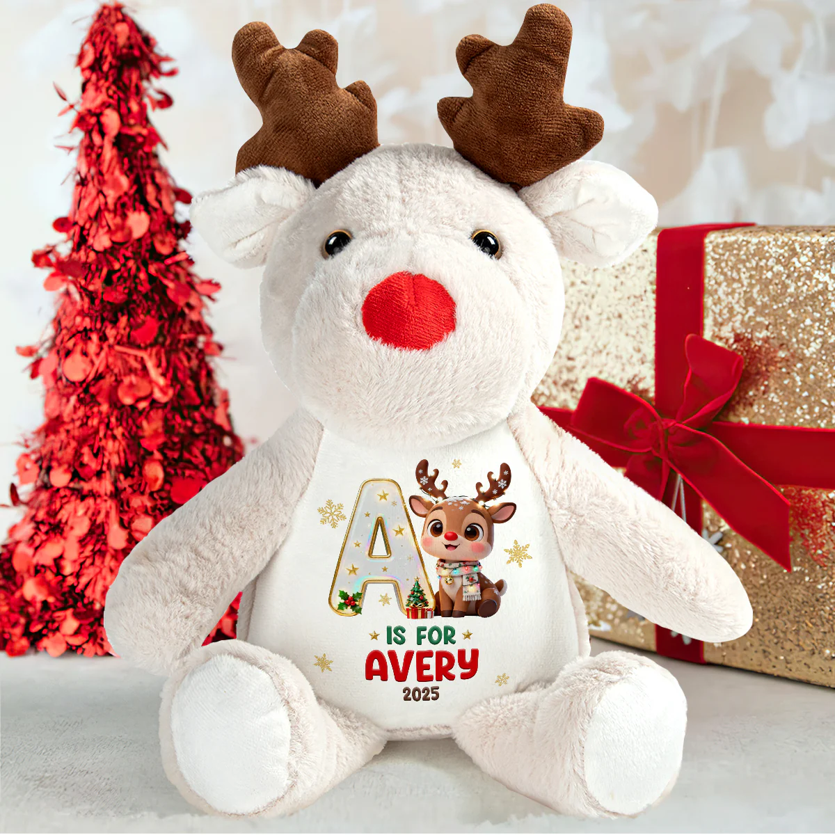 Adorable Reindeer Alphabets - Personalized Stuffed Reindeer - Image 5