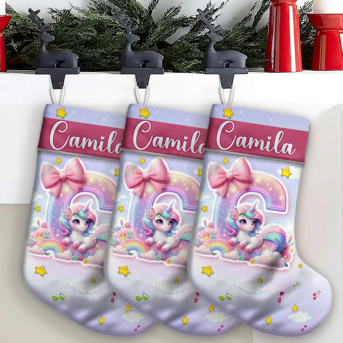 Adorable Unicorn Alphabet - Personalized Christmas Stocking - Image 4