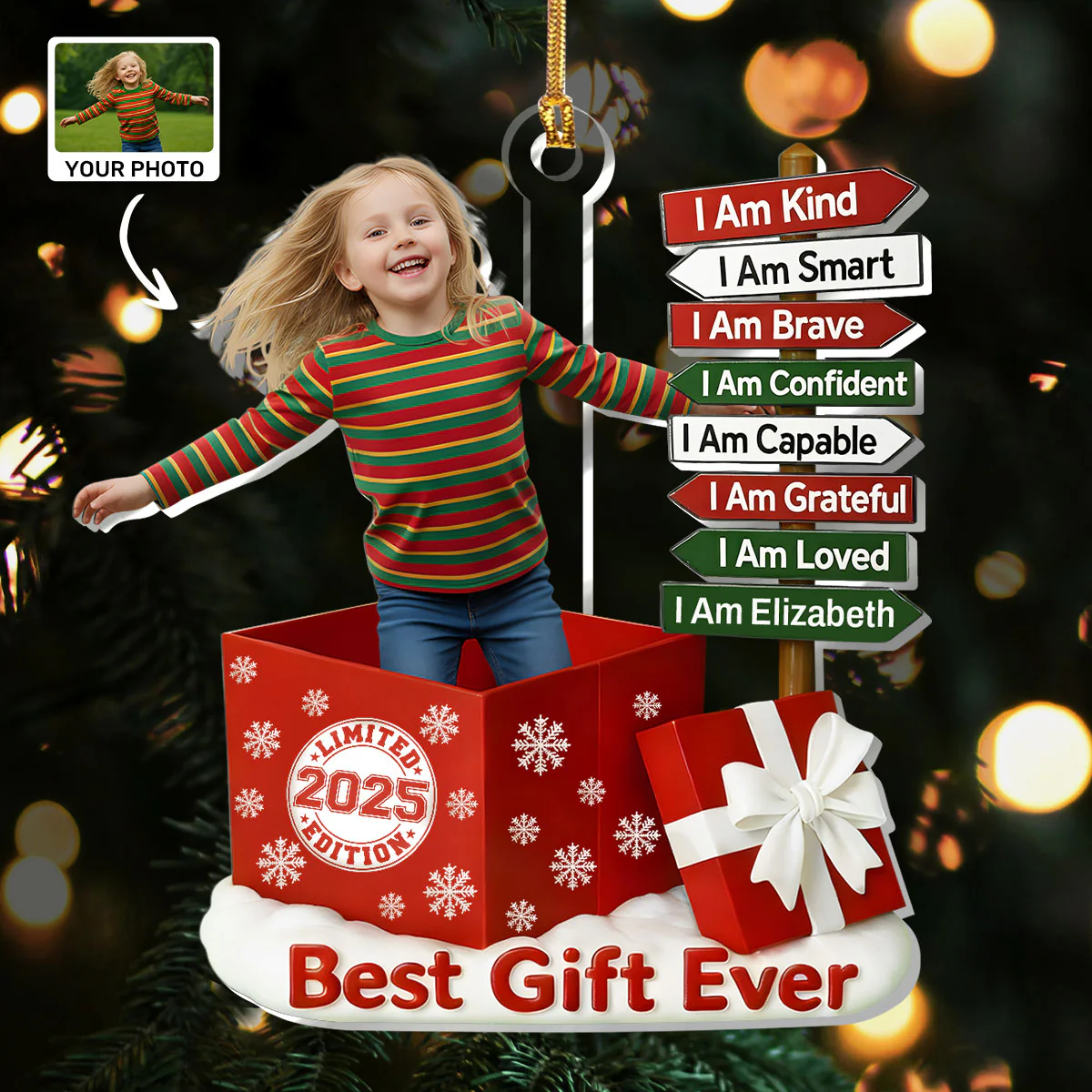Affirmation Signpost - Personalized 1-Layer Acrylic Ornament