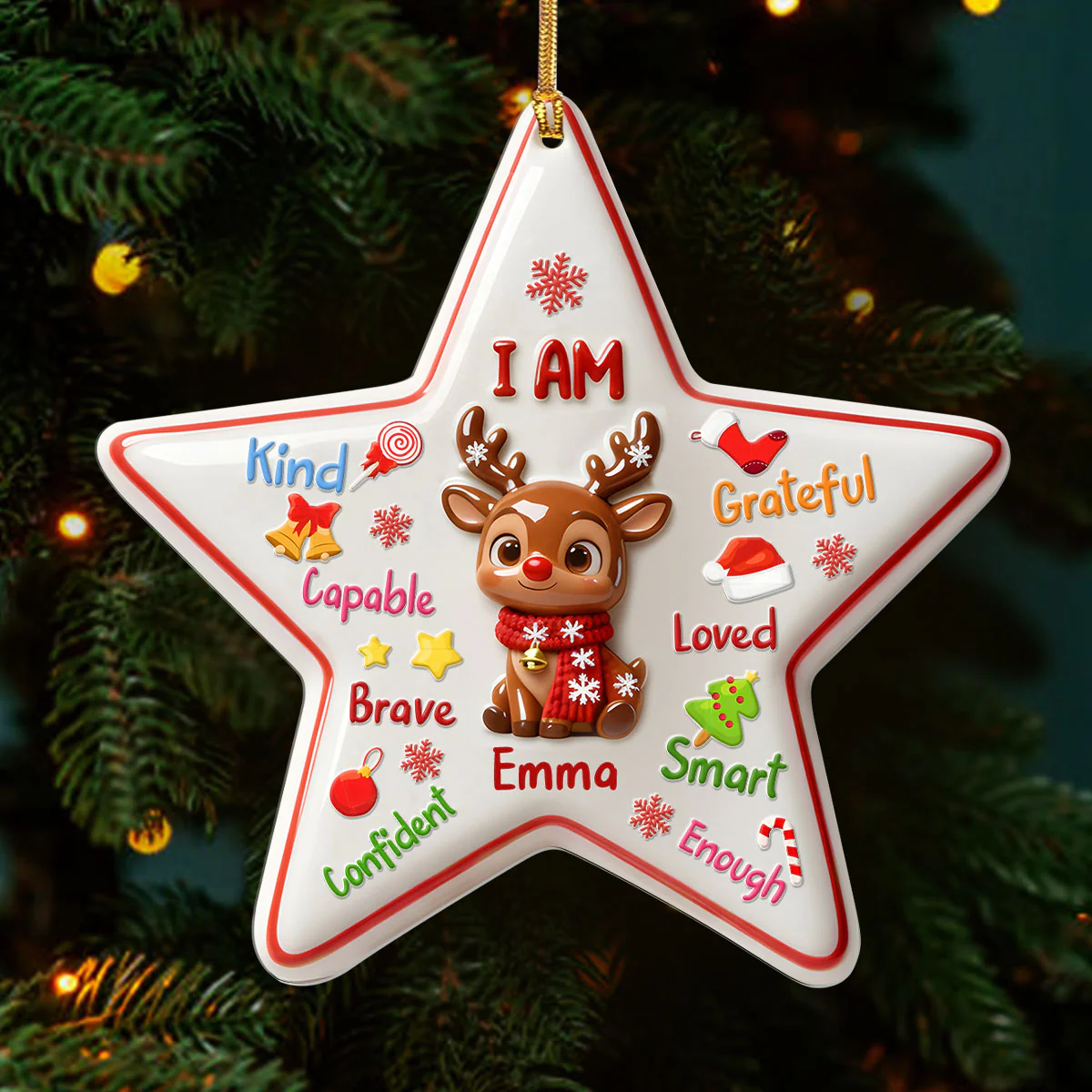 Affirmations For Kid  - Personalized 1-Layer Acrylic Ornament - Image 3