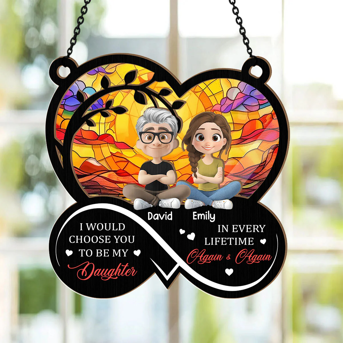 Again And Again - Personalized Window Hanging Suncatcher - Image 2