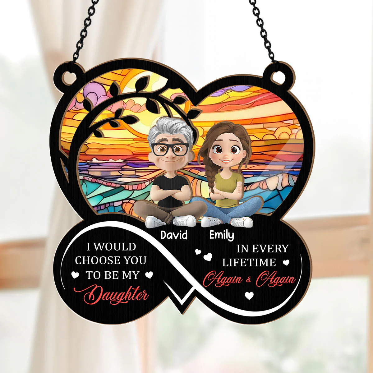 Again And Again - Personalized Window Hanging Suncatcher - Image 5