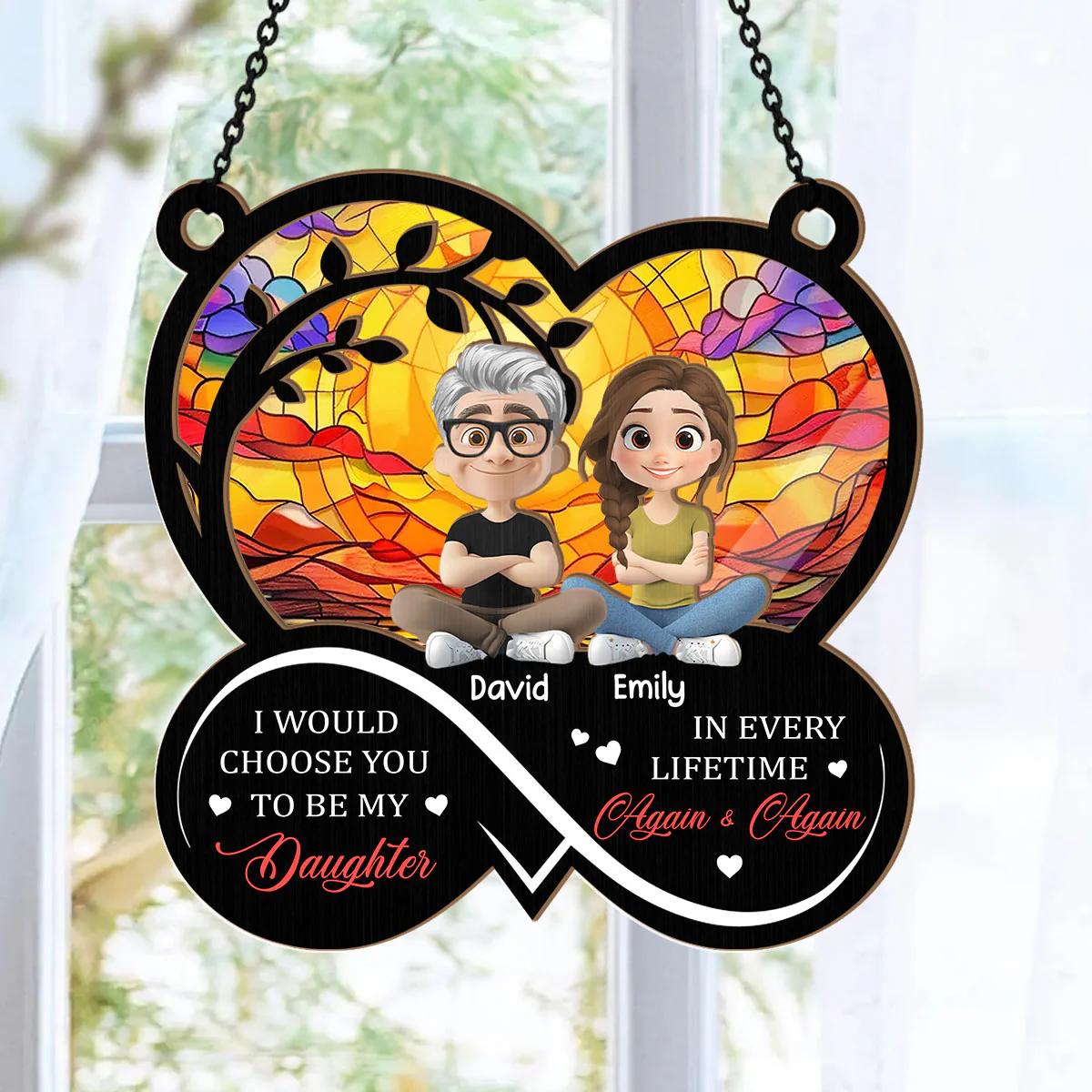 Again And Again - Personalized Window Hanging Suncatcher - Image 6