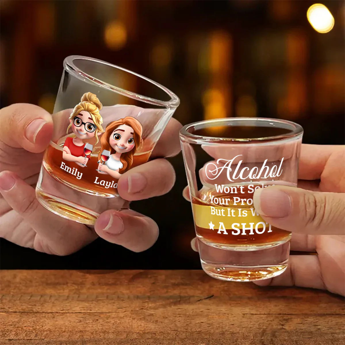 Alcohol Won't Solve Your Problems But It Is Worth A Shot - Personalized Shot Glass - Image 2