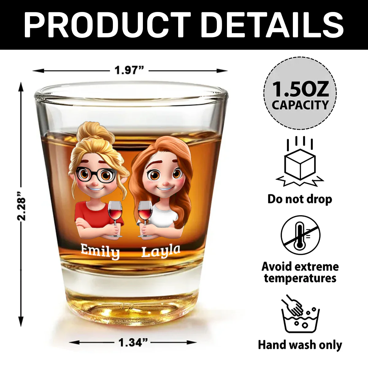 Alcohol Won't Solve Your Problems But It Is Worth A Shot - Personalized Shot Glass - Image 5