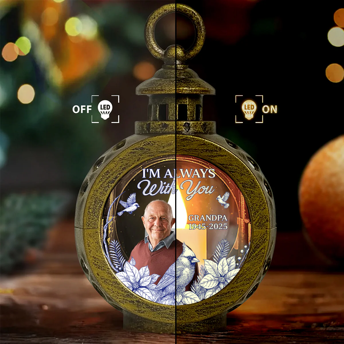 Although You Cannot See Me I Am Always With You - Personalized Lantern Night Light - Image 3