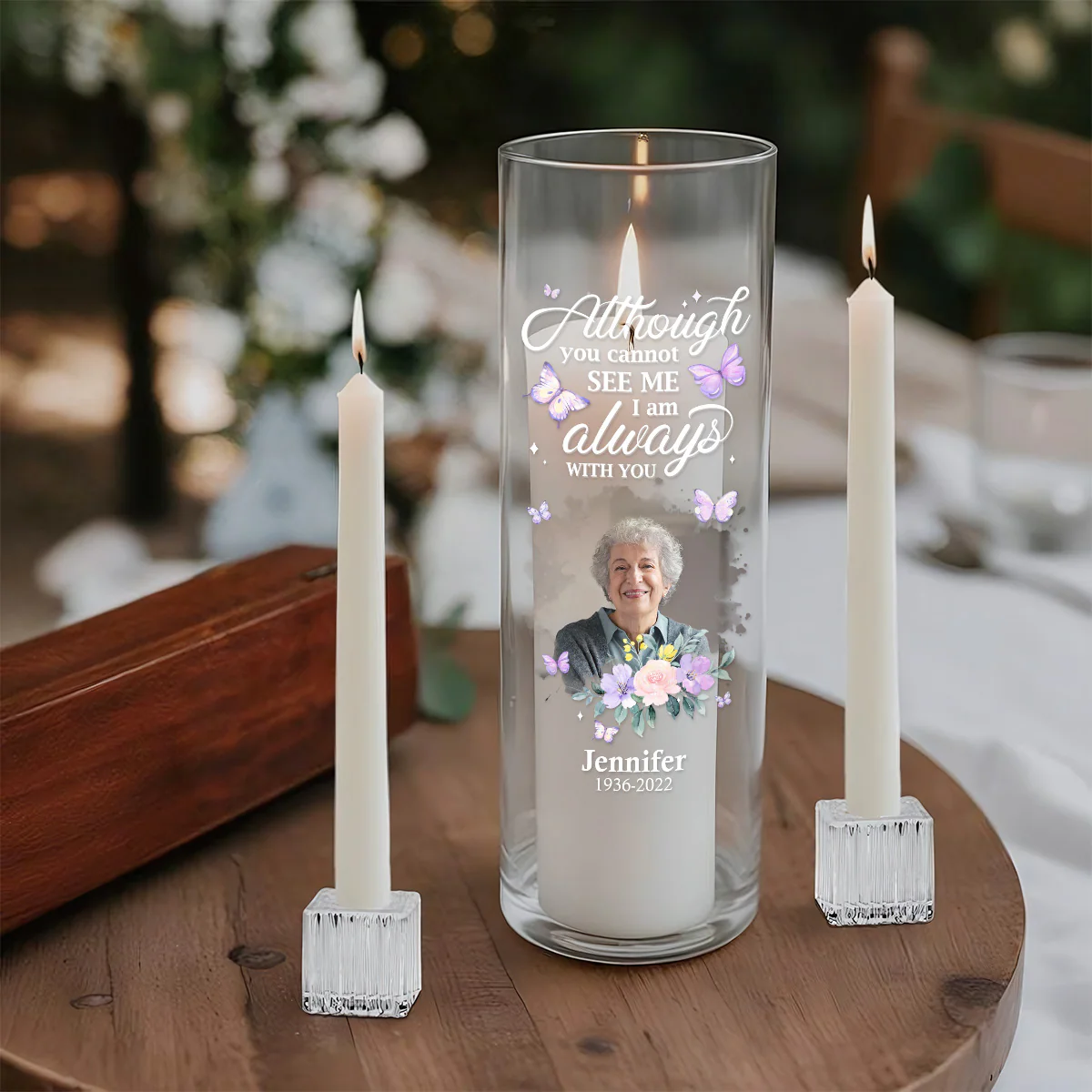 Although You Cannot See Me - Personalized Glass Vase - Image 4