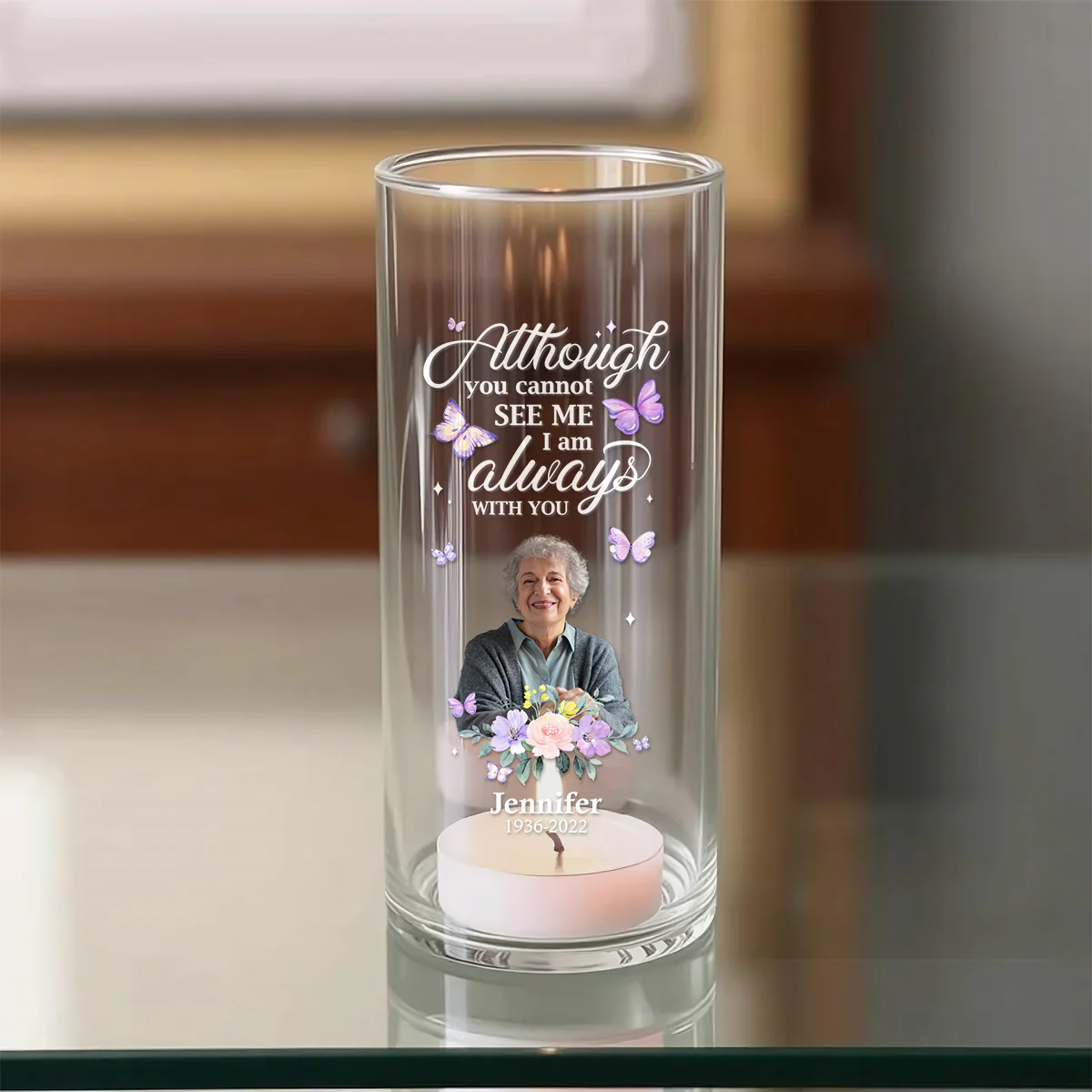 Although You Cannot See Me - Personalized Glass Vase - Image 5
