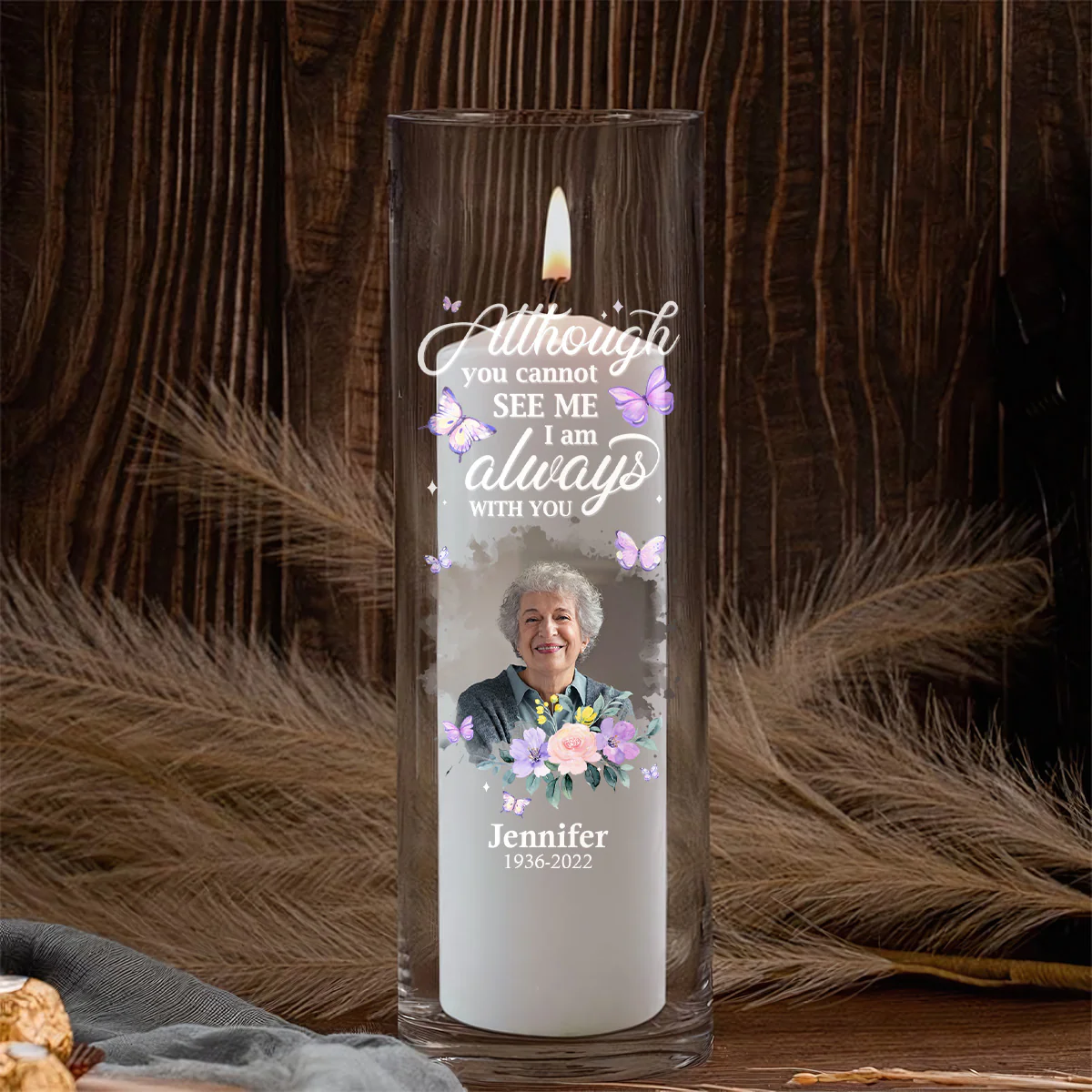 Although You Cannot See Me - Personalized Glass Vase - Image 6