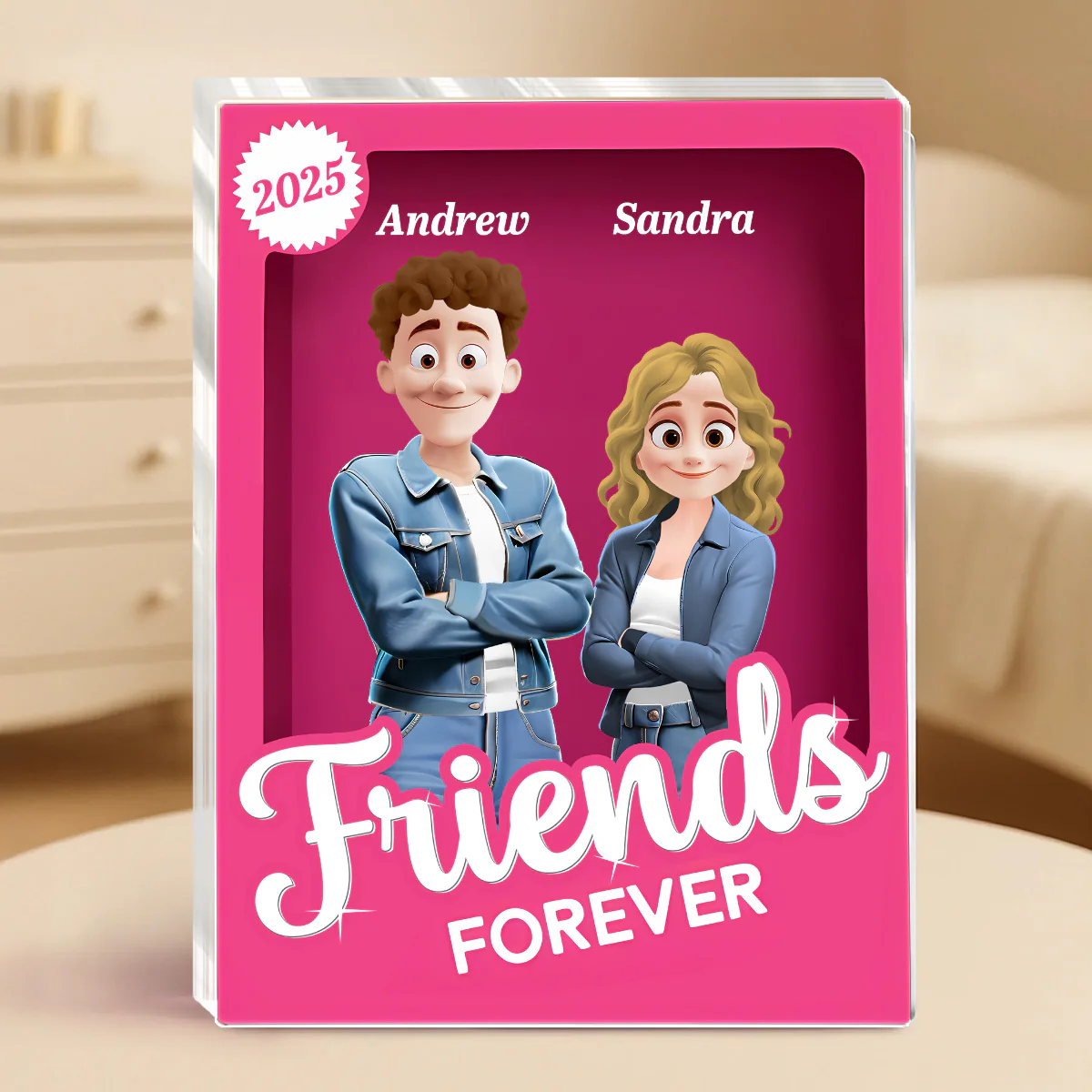 Always Be There For Each Other - Personalized Custom Shaped Squared Acrylic Plaque - Image 4