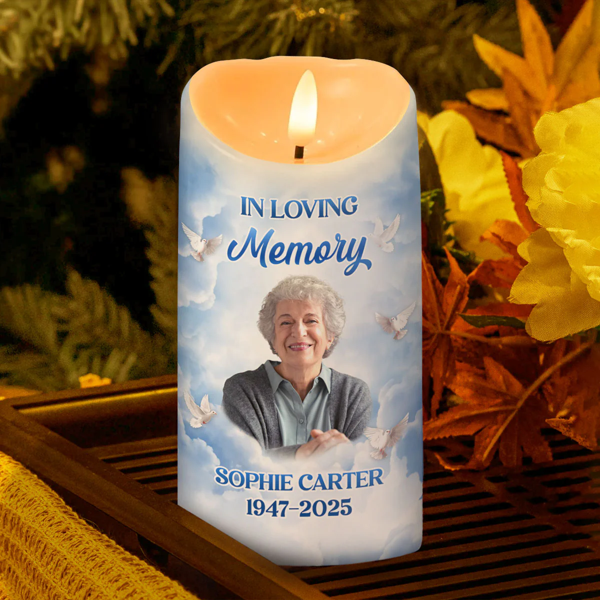 Always Beside Us Heart - Personalized Flameless LED Candle - Image 3