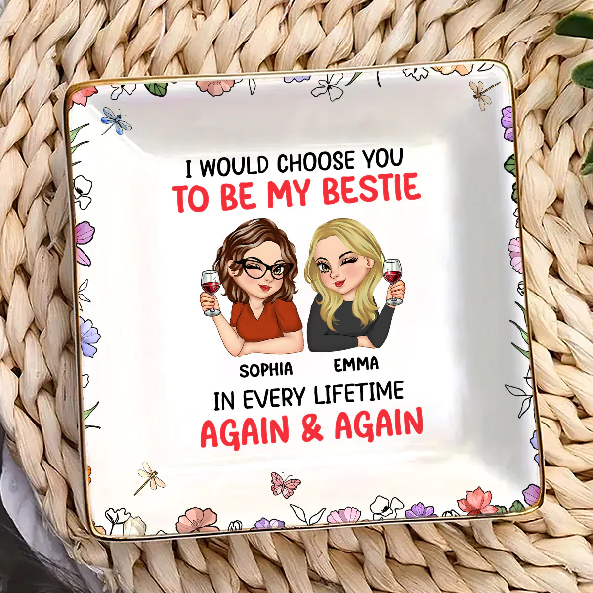 Always Choose You - Personalized Ceramic Ring Dish Square - Image 3
