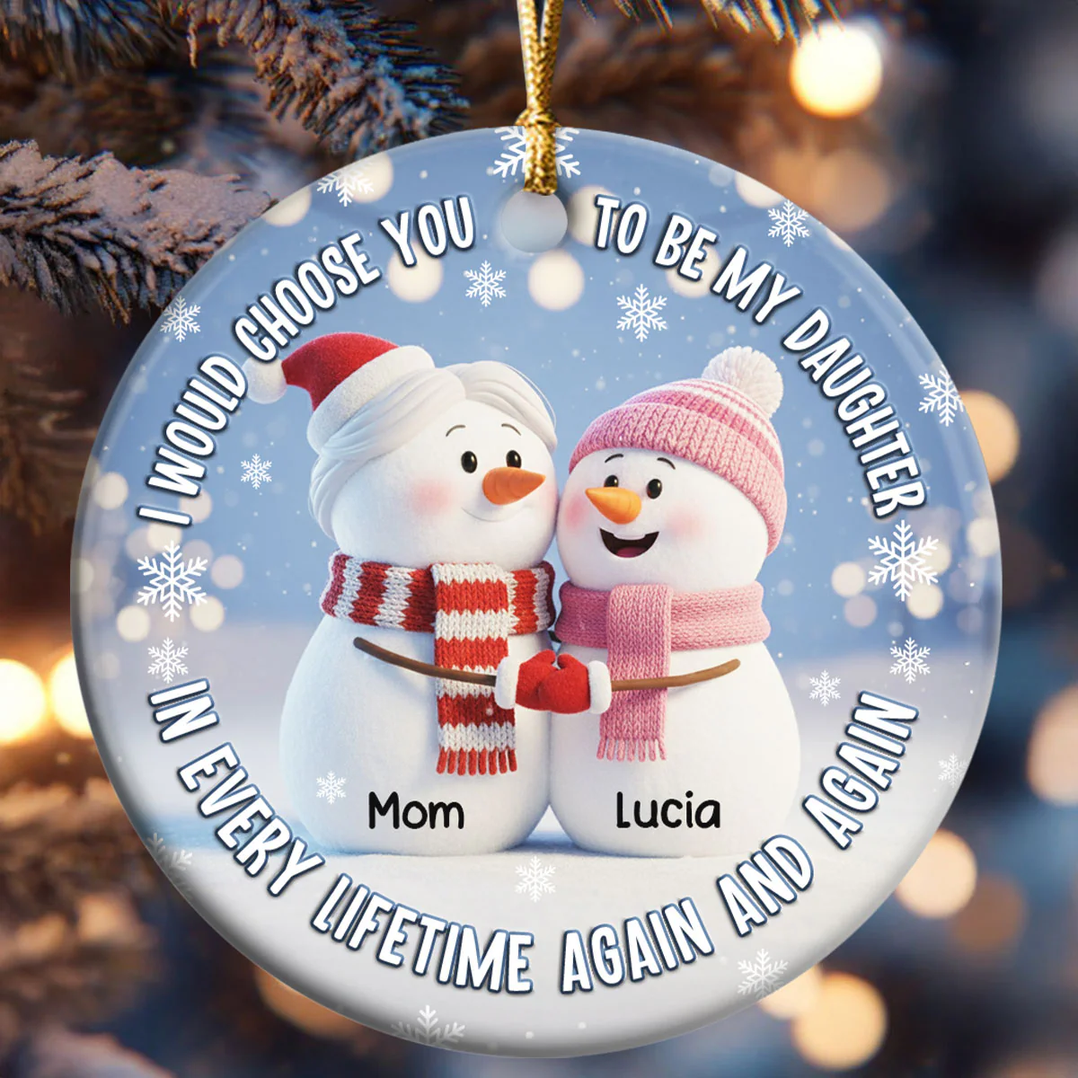 Always Choose You - Personalized Round Shaped Ceramic Ornament - Image 6