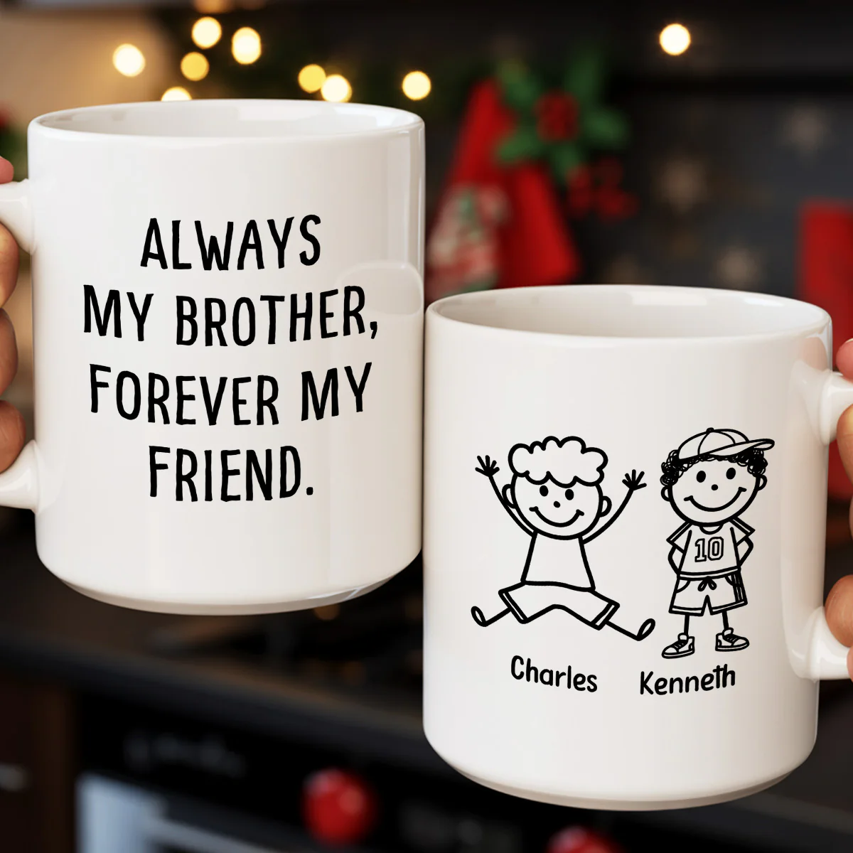 Always My Brother, Forever My Friend - Personalized Ceramic Coffee Mug