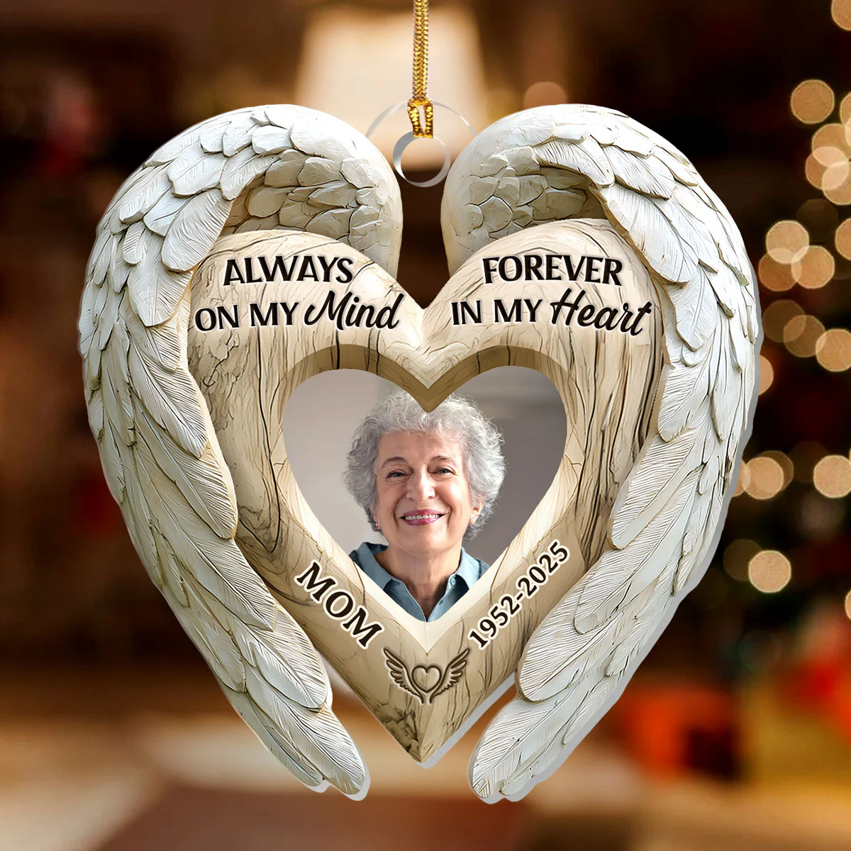 Always On My Mind Forever In My Heart - Personalized 1-Layer Acrylic Ornament - Image 2