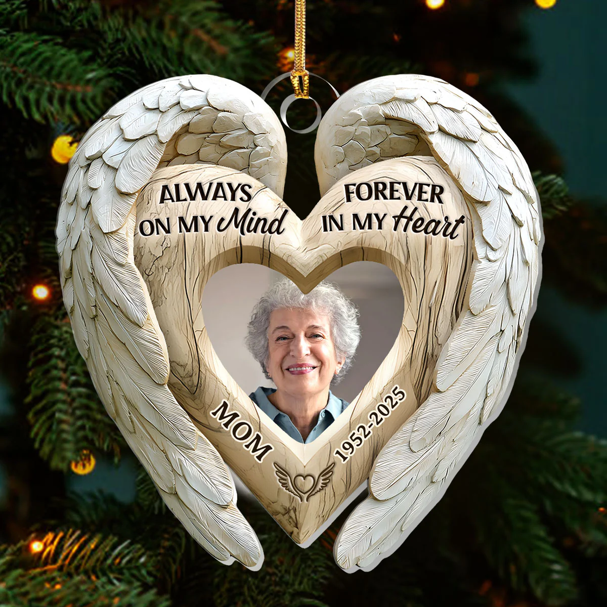 Always On My Mind Forever In My Heart - Personalized 1-Layer Acrylic Ornament - Image 3