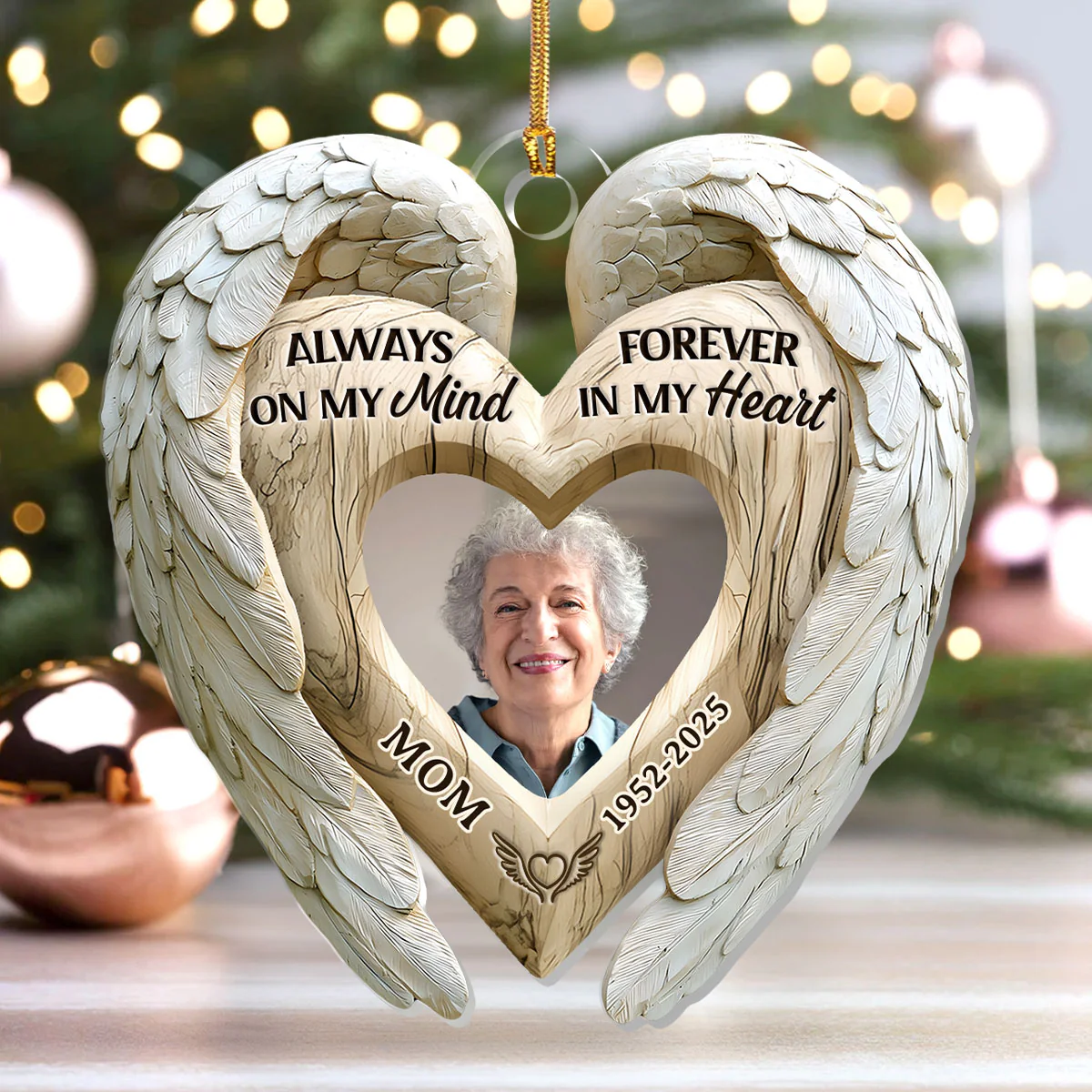 Always On My Mind Forever In My Heart - Personalized 1-Layer Acrylic Ornament - Image 4