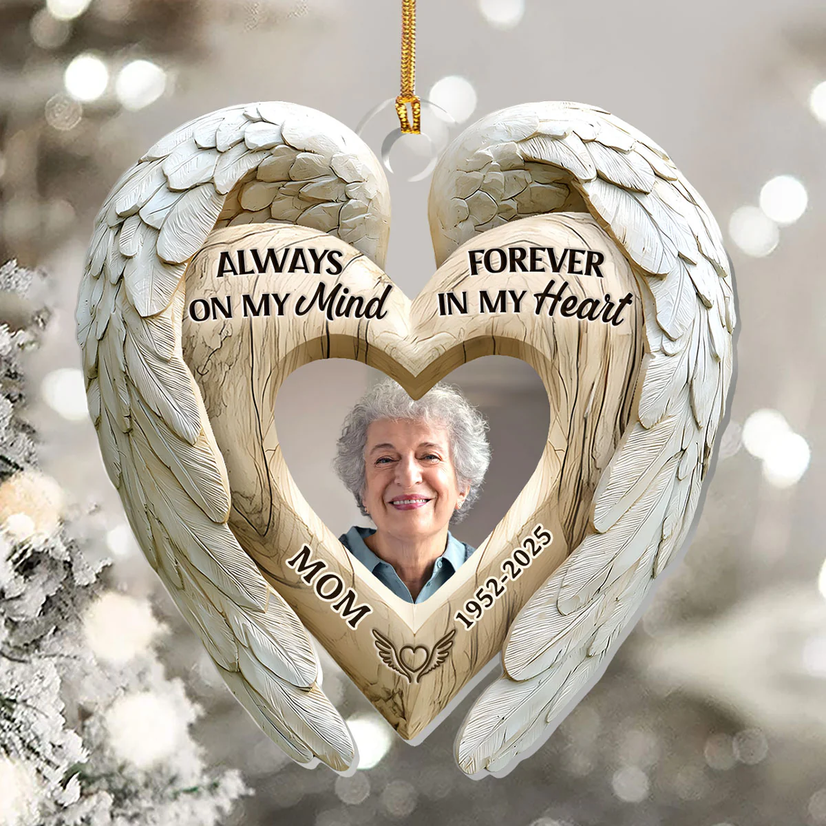 Always On My Mind Forever In My Heart - Personalized 1-Layer Acrylic Ornament - Image 5