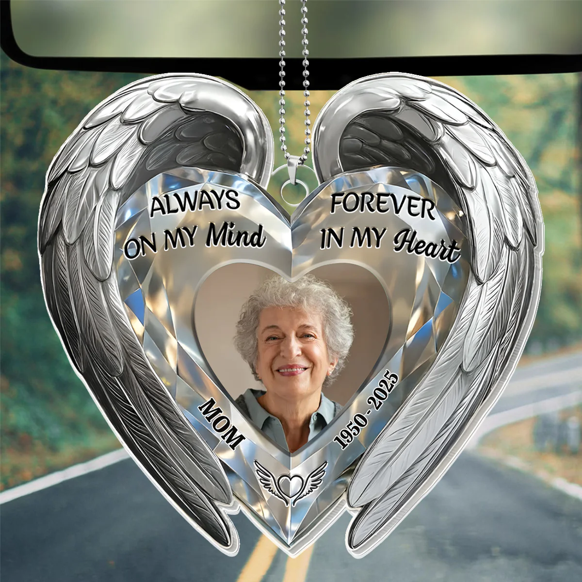 Always On My Mind Forever In My Heart - Personalized Car Acrylic Hanging Ornament - Image 2