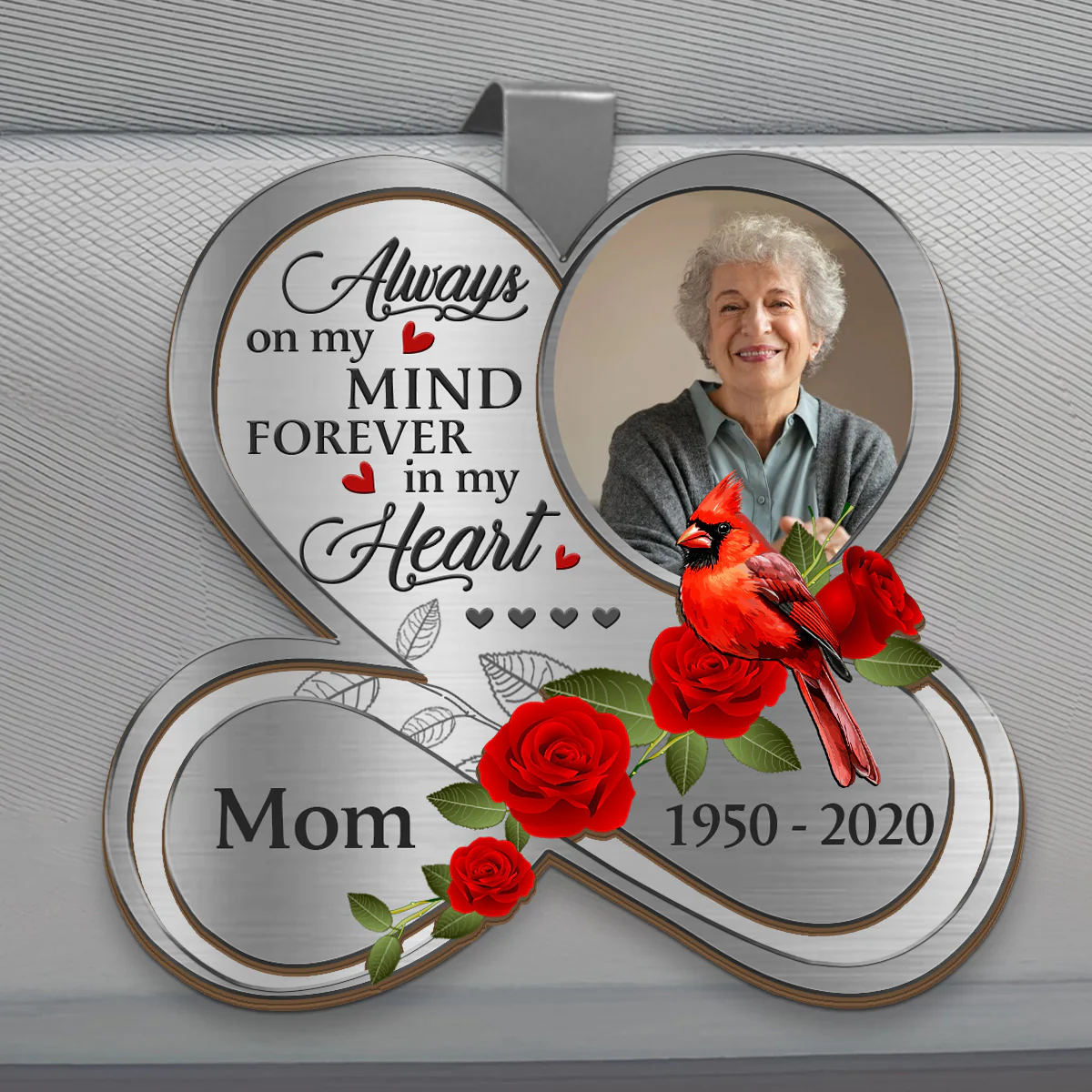 Always On My Mind Forever In My Heart - Personalized Car Visor Clip