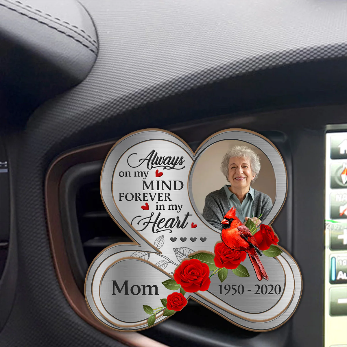 Always On My Mind Forever In My Heart - Personalized Car Visor Clip - Image 4
