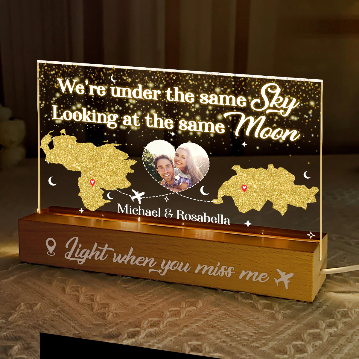 Always Under The Same Sky - Personalized LED Night Light - Image 3